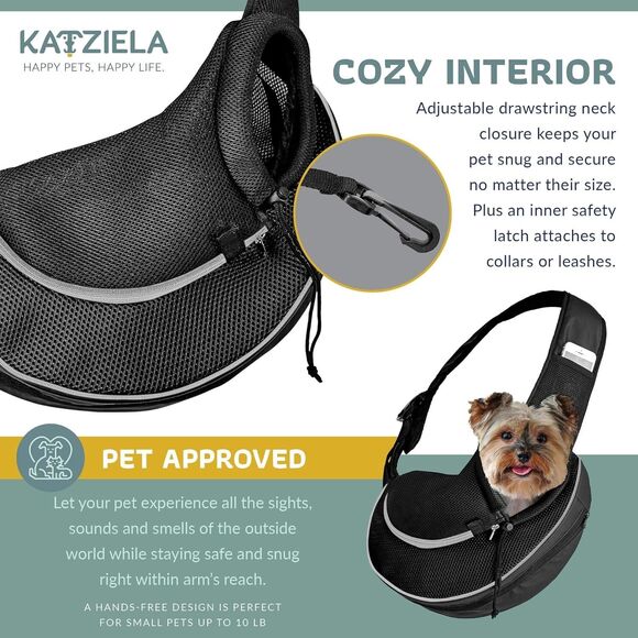 Expandable Pet Carrier Sling Bag Small Dog Cat Carrier Front Shoulder - Picture 3 of 4